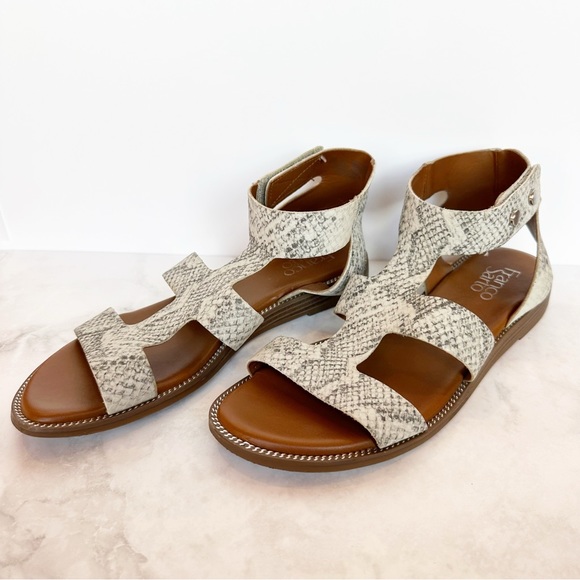 Franco Sarto Genevia Snakeskin Embossed Sandal Size 8.5 - Picture 2 of 8